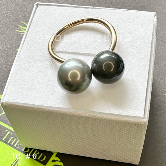 Duo Tahitian Pearl Ring sz10