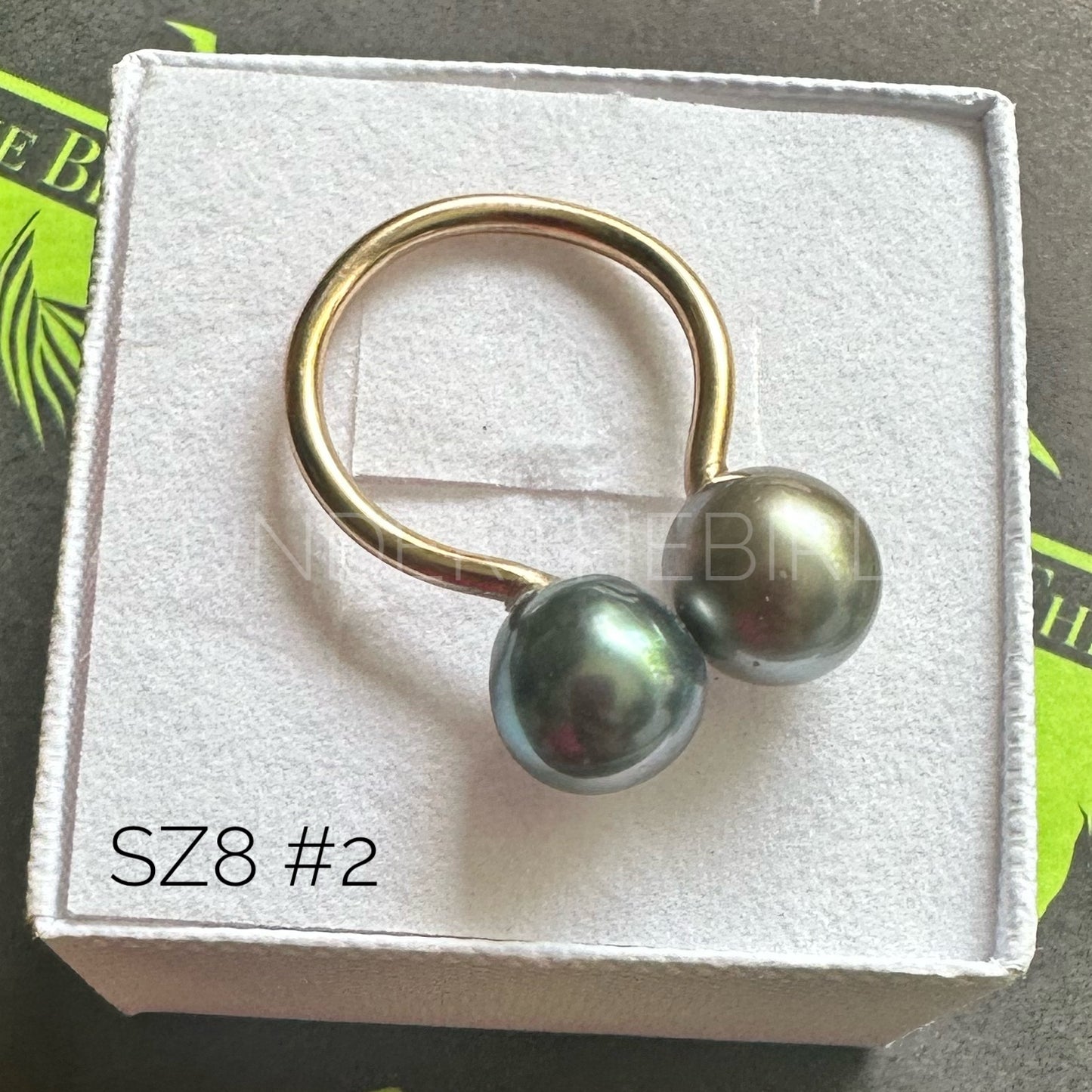 Duo Tahitian Pearl Ring sz 8