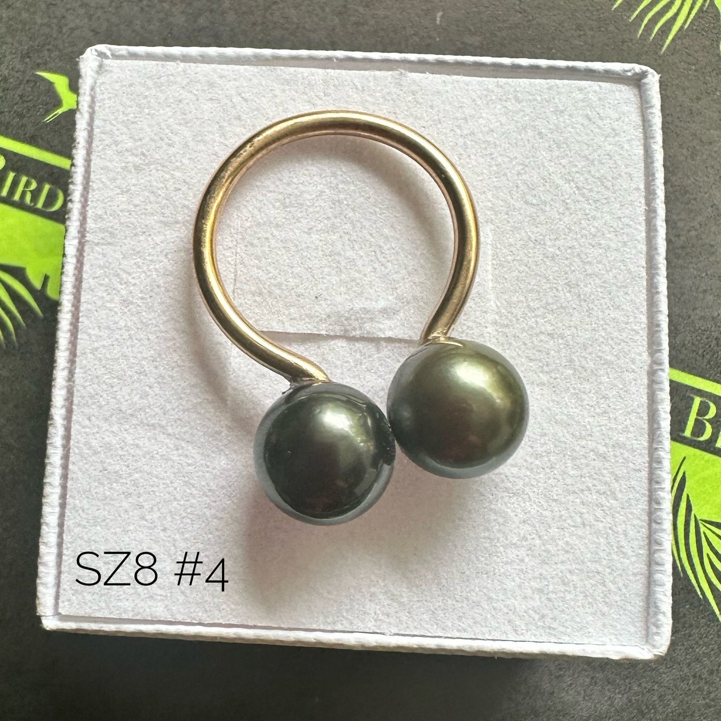 Duo Tahitian Pearl Ring sz 8