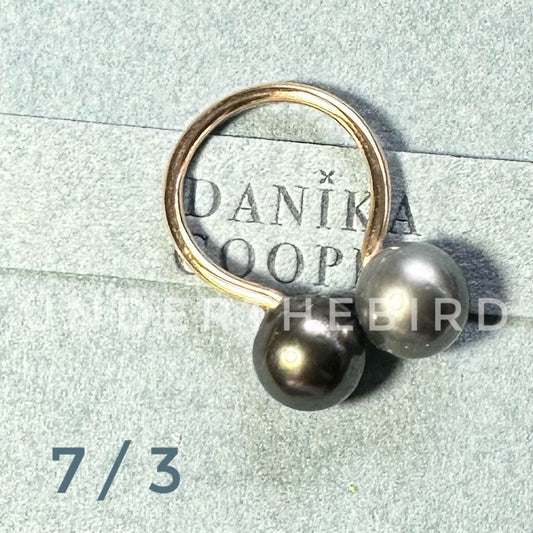 Duo Tahitian Pearl Ring sz 7