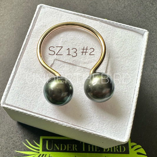 Duo Tahitian Pearl Ring sz13