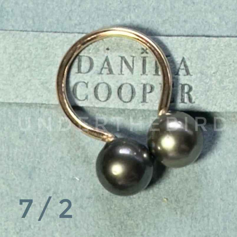 Duo Tahitian Pearl Ring sz 7