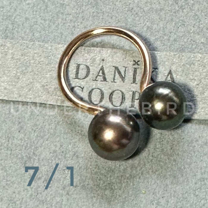 Duo Tahitian Pearl Ring sz 7