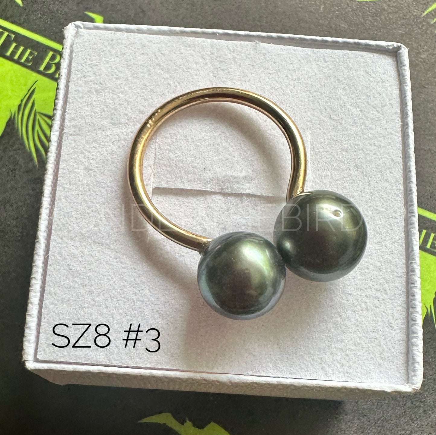 Duo Tahitian Pearl Ring sz 8