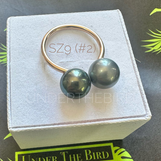 Duo Tahitian Pearl Ring sz9