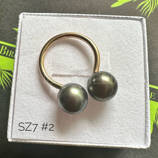 Duo Tahitian Pearl Ring sz 7