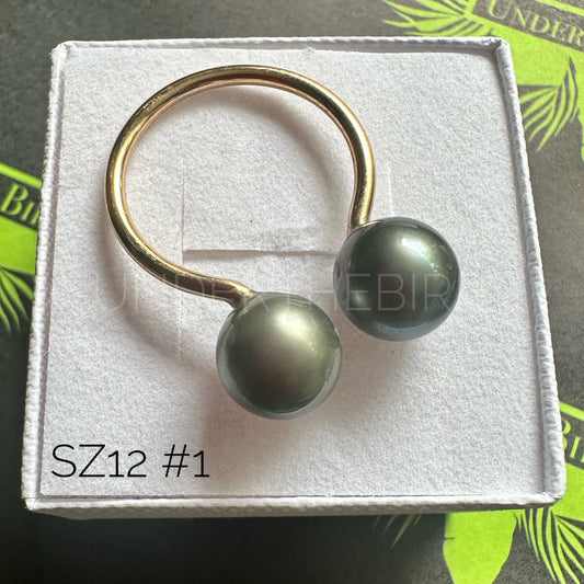 Duo Tahitian Pearl Ring sz12