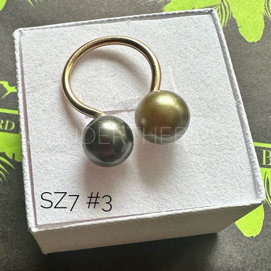 Duo Tahitian Pearl Ring sz 7