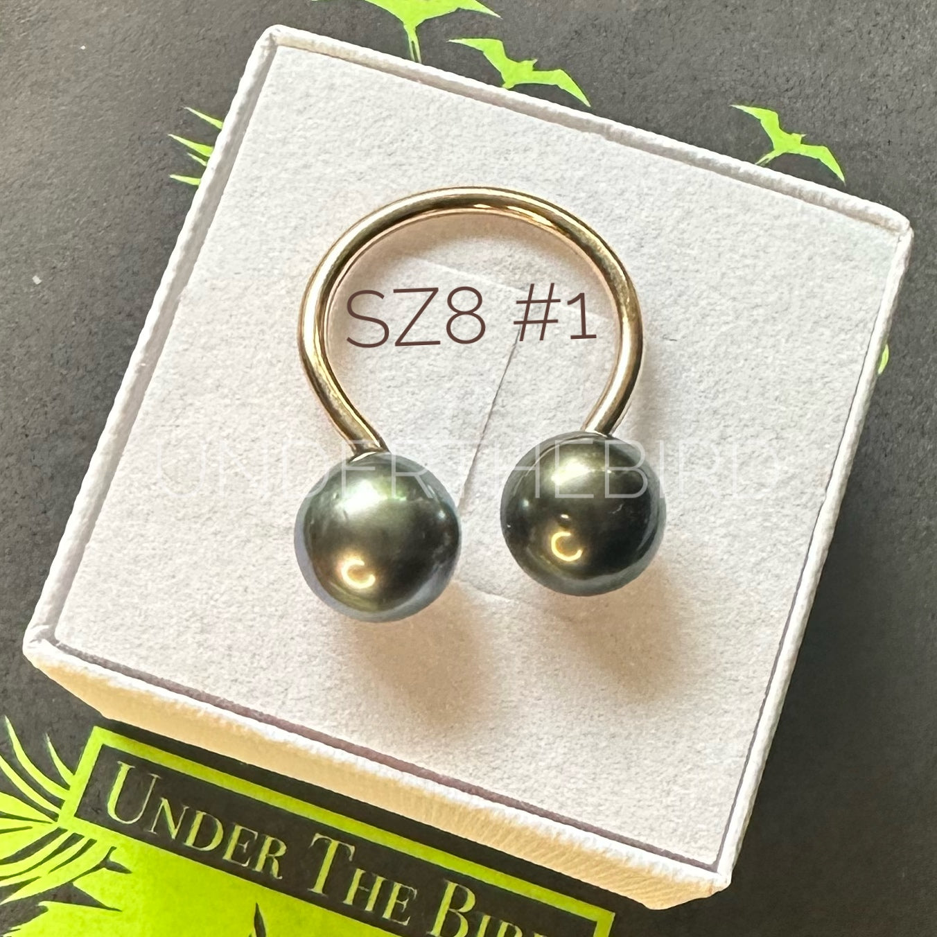 Duo Tahitian Pearl Ring sz 8